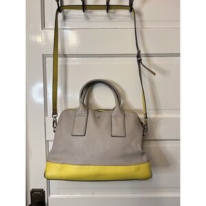 kate spade new york Colorblock Satchel Yellow Beige Striped Interior Large